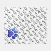 Couverture Polaire Woof Typographie Empreinte de patte bleu moderne c (Devant (Horizontal))