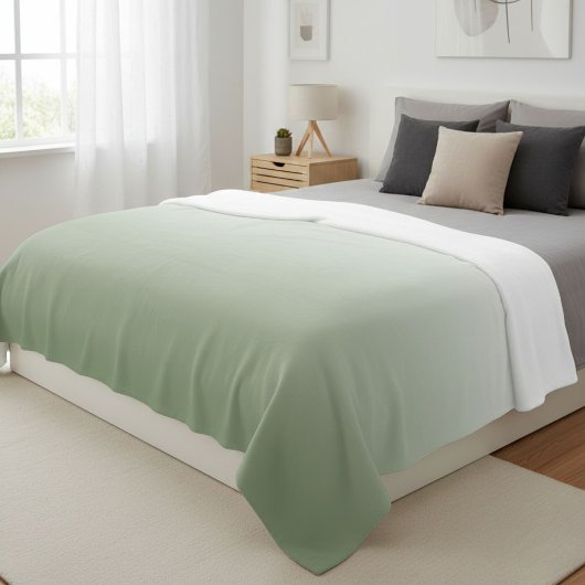 Couverture Polaire Wool ombre green blanket, Green gradient throw