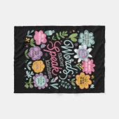 Couverture Polaire Words Speak Kindness Insrational Floral Sitive  (Devant (Horizontal))
