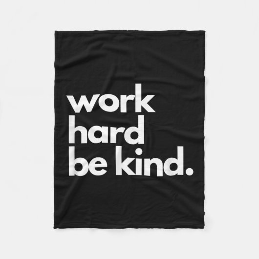 Couverture Polaire Work Hard Be Kind Insrational Motivational Workout (Devant)