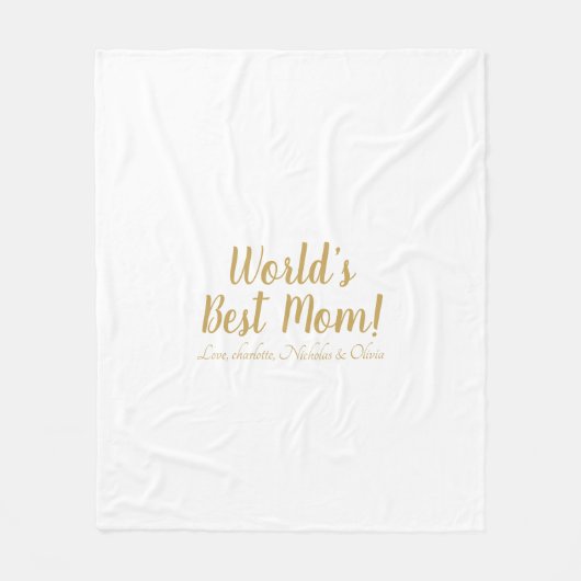 Couverture Polaire World’s Best Mom gold custom script mignon (Devant)