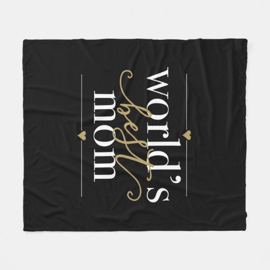 Couverture Polaire Worlds Best Maman Noir Et Or Élégant Script (Devant (Horizontal))