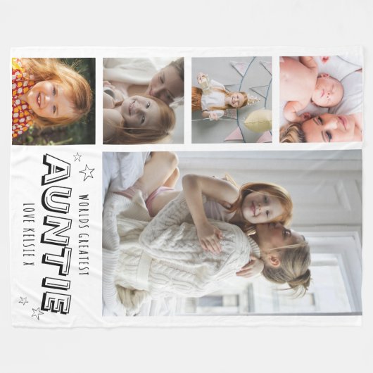 Couverture Polaire Worlds Greatest Auntie Trendy Photo Strip (Devant (Horizontal))