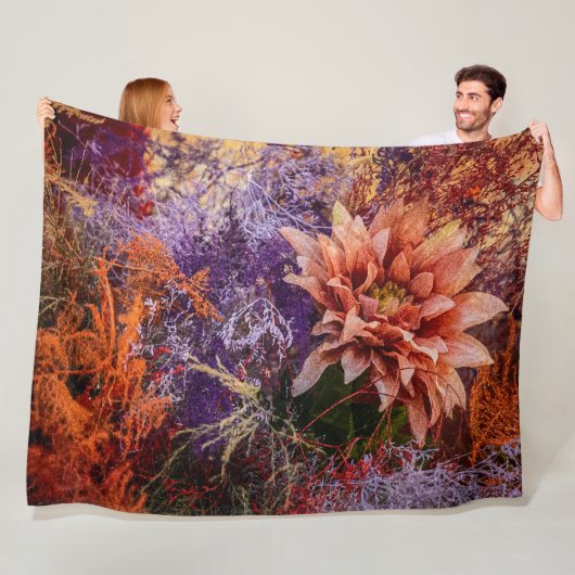 Couverture Polaire Woven flower jacquard blanket (En situation)