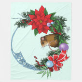 Couverture Polaire Wreath de la souris de Noël (Devant)