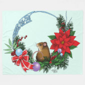 Couverture Polaire Wreath de la souris de Noël (Devant (Horizontal))