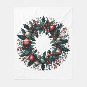 Couverture Polaire Wreath de Noël