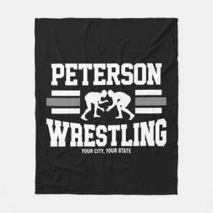 Couverture Polaire Wrestler AJOUTER LE NOM École Athlète Équipe de lu