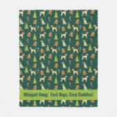 Couverture Polaire X mas Whippet Wonderland avec texte personnalisé (Devant)