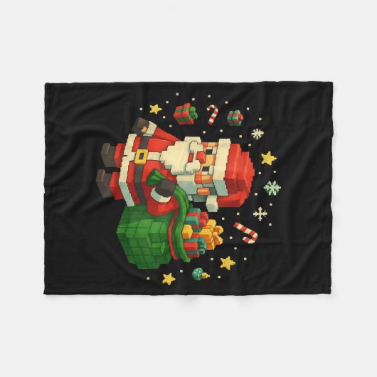 Couverture Polaire Xel Santa Claus With Retro Gamer Christmas  (Devant (Horizontal))