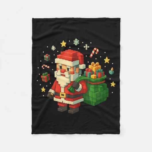 Couverture Polaire Xel Santa Claus With Retro Gamer Christmas  (Devant)