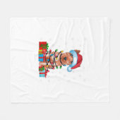Couverture Polaire Xmas Lights Père Noël Soft Coated Wheaten Terrier  (Devant (Horizontal))