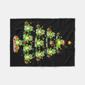 Couverture Polaire Xmas Lights Santa Tree Frog Christmas Tree Premium (Devant (Horizontal))
