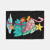 Couverture Polaire Xmas Tree Lights Tropical Flamingo Animal Christma (Devant (Horizontal))