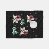 Couverture Polaire Xmas Tree Père Noël équitation chien maltais drôle (Devant (Horizontal))