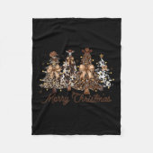 Couverture Polaire Xmas Trees Cowboy Western Merry Christmas Holiday (Devant)