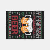 Couverture Polaire Xmas Wonderful Time For A Beer Ugly Christmas S  (Devant (Horizontal))