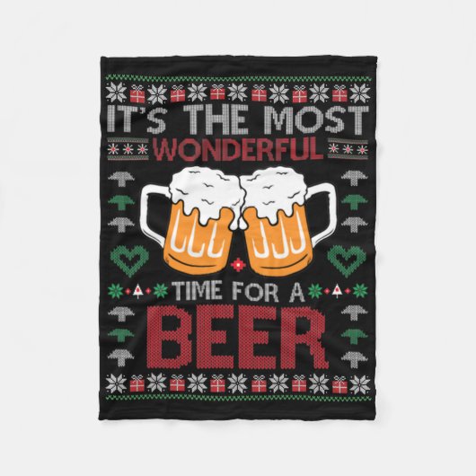 Couverture Polaire Xmas Wonderful Time For A Beer Ugly Christmas S  (Devant)