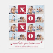 Couverture Polaire XOXO Bold Modern 4 Photo Collage Valentines Day (Devant)