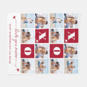 Couverture Polaire XOXO Bold Modern 4 Photo Collage Valentines Day (Devant (Horizontal))