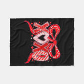 Couverture Polaire Xoxo Funny Valentines Day Love Coquette Bow Checke (Devant (Horizontal))