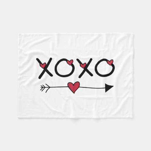 Couverture Polaire XOXO Saint-Valentin (Devant (Horizontal))