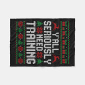 Couverture Polaire Y’all Seriously Need Training Ugly Christmas Offic (Devant (Horizontal))