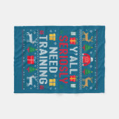 Couverture Polaire Y’all Seriously Need Training Ugly Office Christma (Devant (Horizontal))