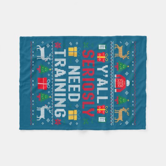 Couverture Polaire Y’all Seriously Need Training Ugly Office Christma (Devant (Horizontal))