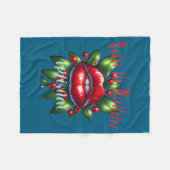 Couverture Polaire Y Christmas Mistletoe Lips - Naughty Holiday Tee W (Devant (Horizontal))