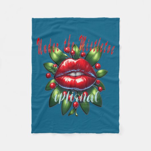 Couverture Polaire Y Christmas Mistletoe Lips - Naughty Holiday Tee W (Devant)
