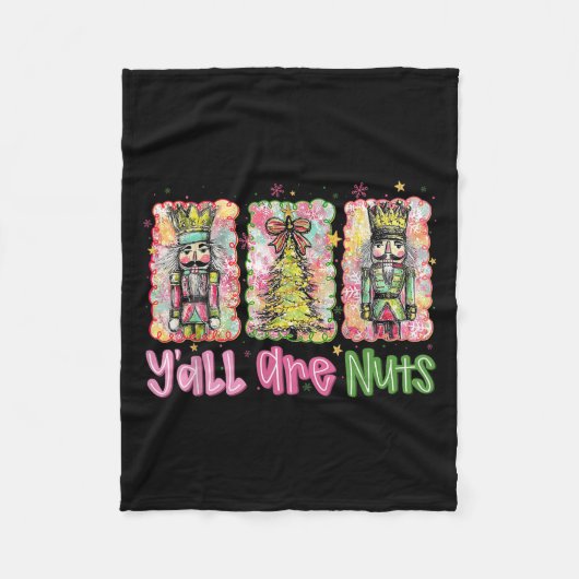 Couverture Polaire Y'all Are Nuts Nutcracker Merry Christmas Funny Xm (Devant)