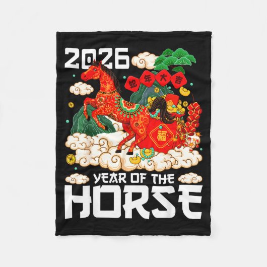 Couverture Polaire Year Of The Horse 2026 Happy Chinese Lunar New Yea (Devant)
