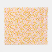Couverture Polaire  Yellow and pink daisy pattern, white background (Devant (Horizontal))