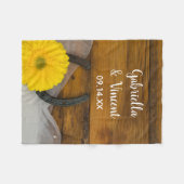 Couverture Polaire Yellow Daisy et Horseshoe Pays Mariage occidental (Devant (Horizontal))