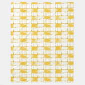 Couverture Polaire Yellow Gold White Plaid Stripes Birthday (Devant)