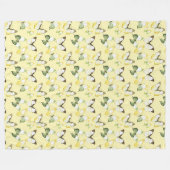 Couverture Polaire Yellow Green Butterflies Birthday (Devant (Horizontal))