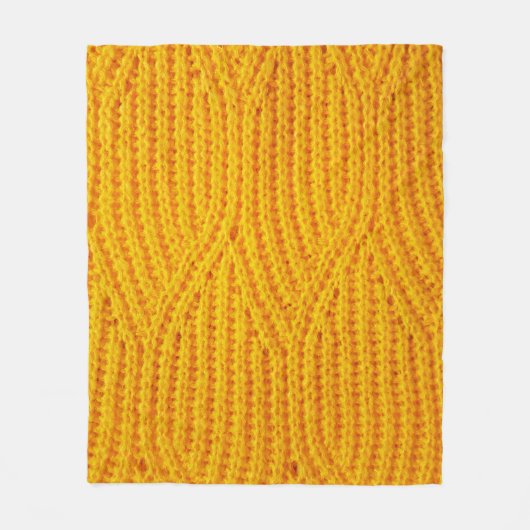 Couverture Polaire Yellow knitted surface textile material background (Devant)