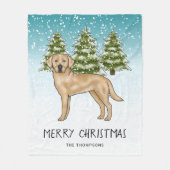 Couverture Polaire Yellow Labrador Retriever Blue Winter Texte person (Devant)