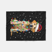 Couverture Polaire Yellow Labrador Retriever Christmas Tree Light Paj (Devant (Horizontal))