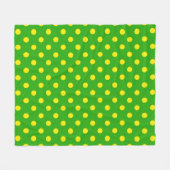 Couverture Polaire Yellow On Green Polka Dots Pattern Design (Devant (Horizontal))