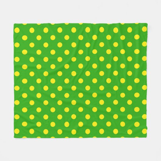 Couverture Polaire Yellow On Green Polka Dots Pattern Design (Devant (Horizontal))