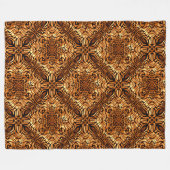 Couverture Polaire Yellow Orange Taupe Brown Hip Bohemian Bali Art (Devant (Horizontal))