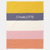 Couverture Polaire Yellow Peach Modern Color Blocks Stripes Custom (Devant)