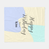 Couverture Polaire Yellow purple green happy birthday abstract pastel (Devant (Horizontal))