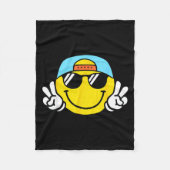 Couverture Polaire Yellow Smile Face Cute Checkered Peace Smiling Hap (Devant)