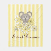Couverture Polaire Yellow Stripe mignonne Bébé Koala Ours Enfants (Devant)