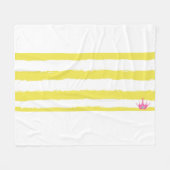Couverture Polaire Yellow stripes and a pink crown Fleece Blanket (Devant (Horizontal))