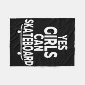 Couverture Polaire Yes Girls Can Skateboard - Funny Skateboarding  (Devant (Horizontal))