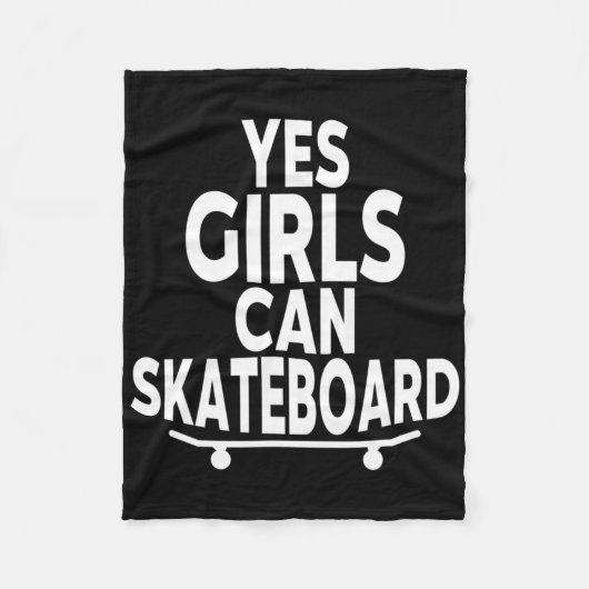Couverture Polaire Yes Girls Can Skateboard - Funny Skateboarding  (Devant)